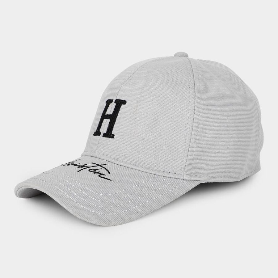 Men's Grey Fabric Cap, , large