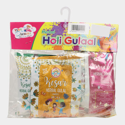 Herbal Holi Gulaal Set of 4, Green|Pink|Yellow|Orange