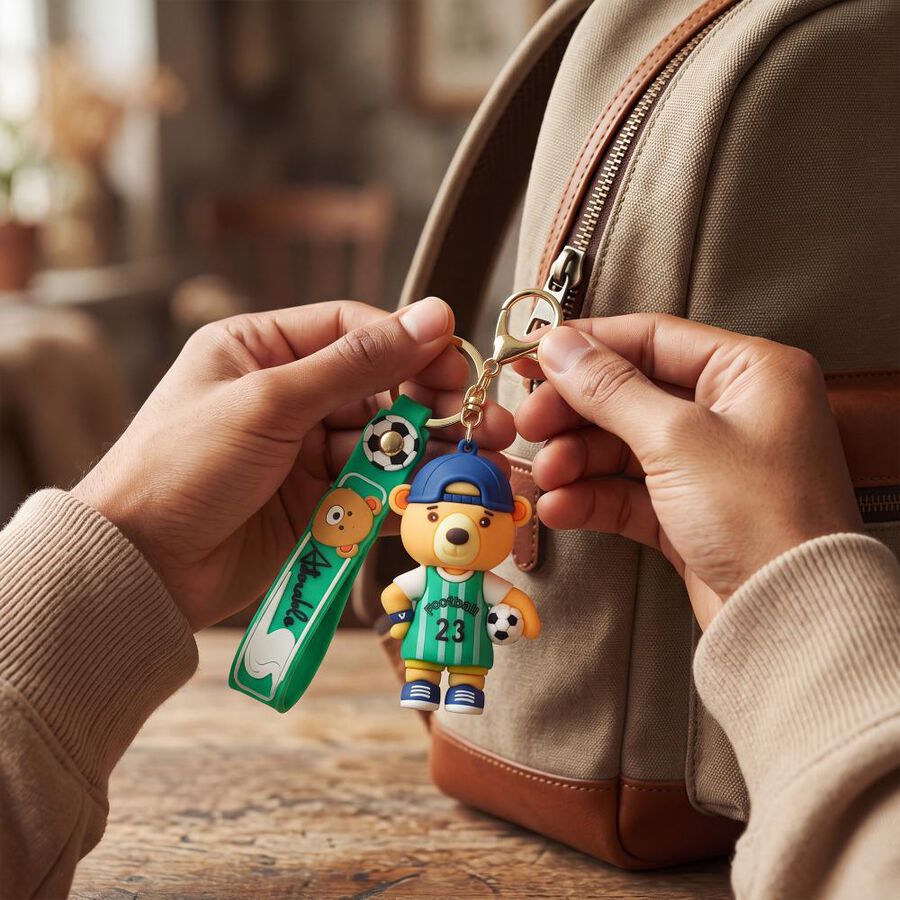  Bear Football Key Chain, , large