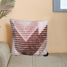 Pink and Brown Geometric Printed Cushion, , small