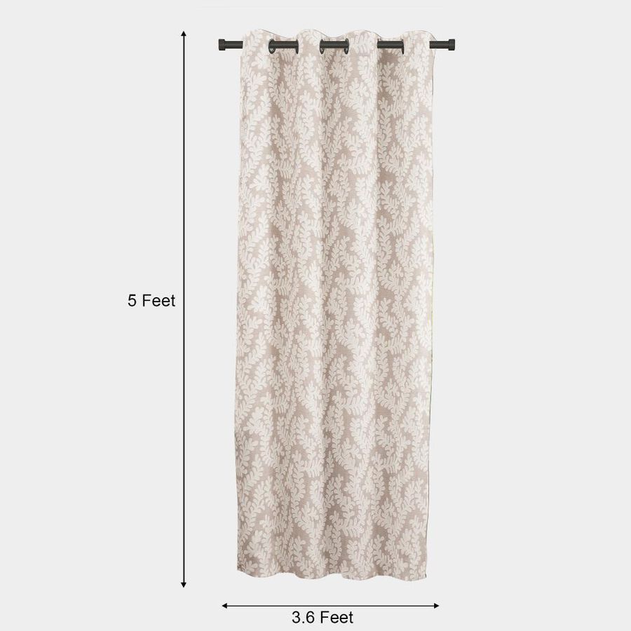 5ft. Bedroom Soft Beige Printed Eyelet Curtains, , large image number null
