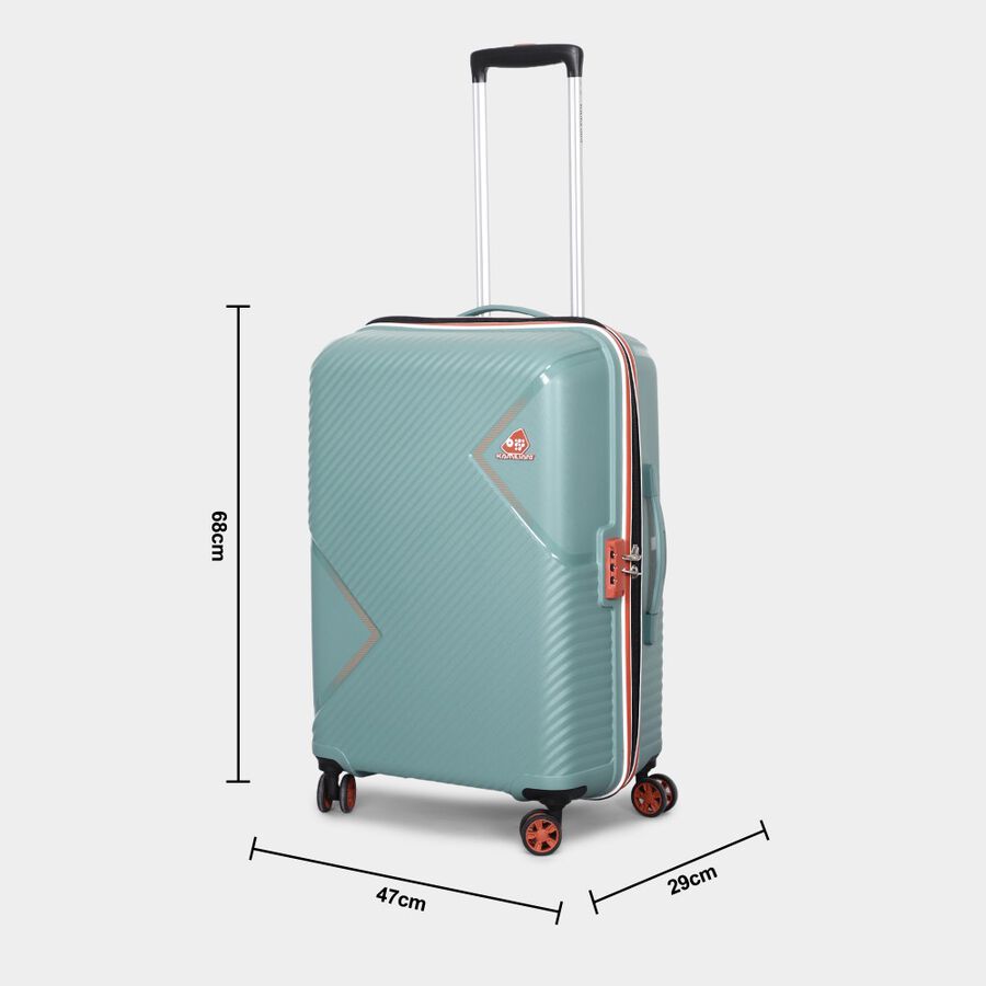 8-Wheel Light Green Polypropylene Hard Case Trolley, Medium, , large image number null
