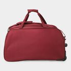 Maroon Polyester Duffle Trolley Bag , , small