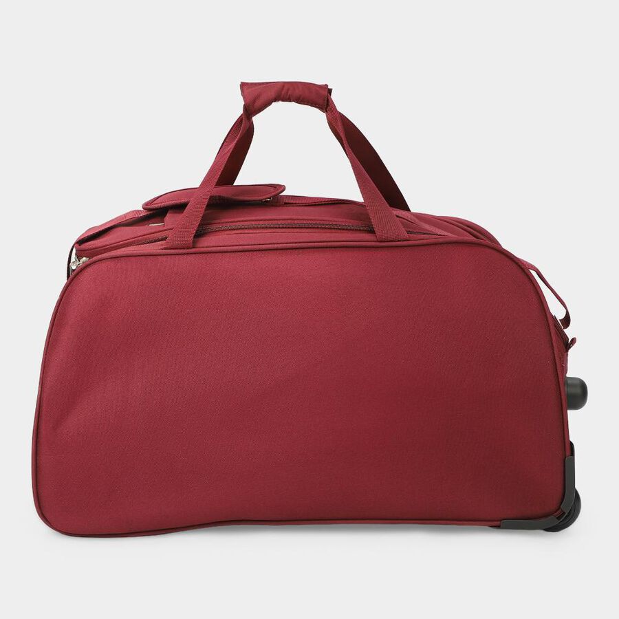 Maroon Polyester Duffle Trolley Bag , , large