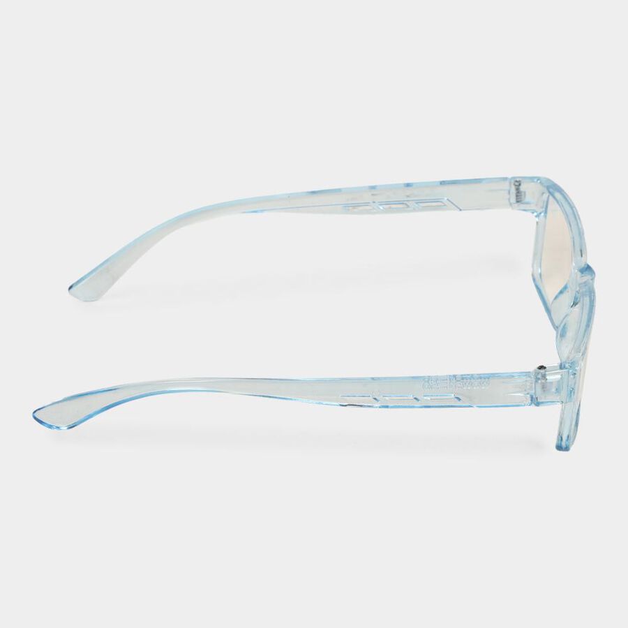 Men's Plastic Clear Glass Rectangle Sunglasses, , large image number null