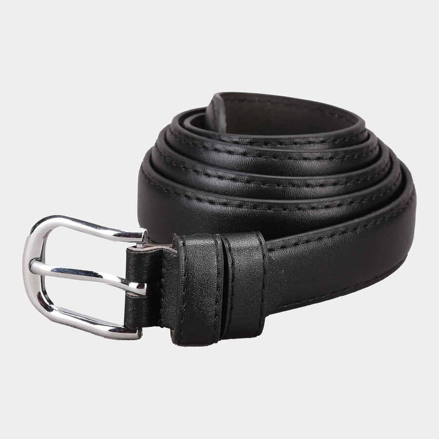 Women's Black Polyurethane Belt, , large image number null