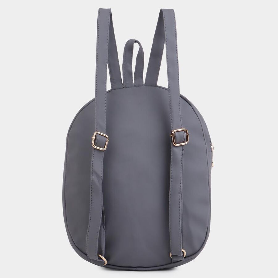 Women's Grey Polyurethane Backpack, , large image number null