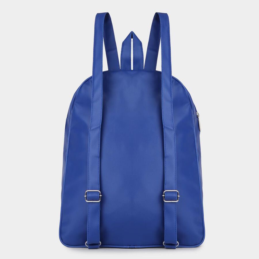 Women's Blue Polyurethane Backpack, , large image number null