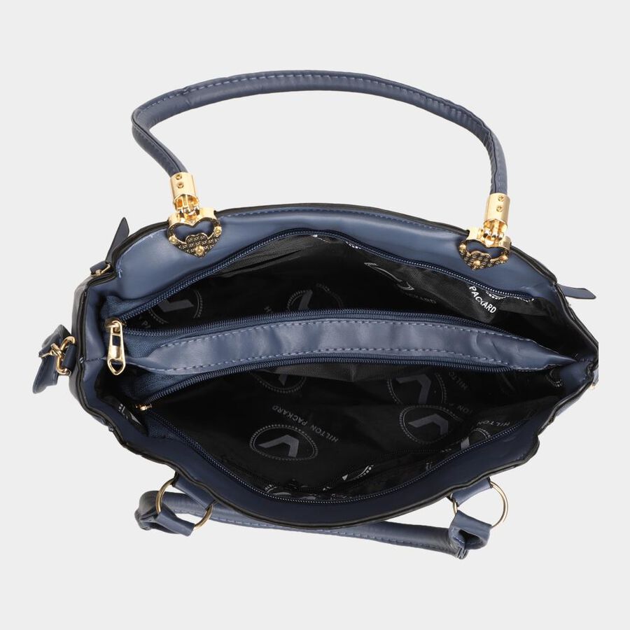 Women's Colour Block Polyurethane Hand Bag, , large image number null