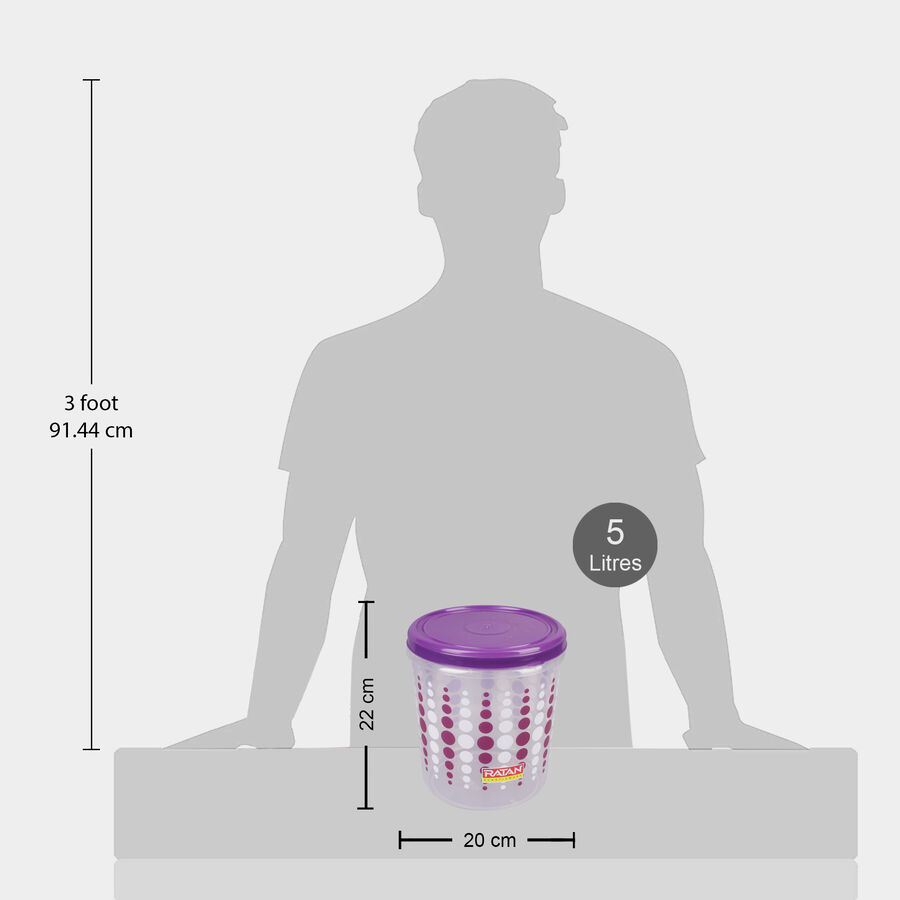 एयर-टाइट प्लास्टिक कंटेनर, 4 का सेट, 750 ml, 2 L, 5 L, 7.5 L, , large image number null
