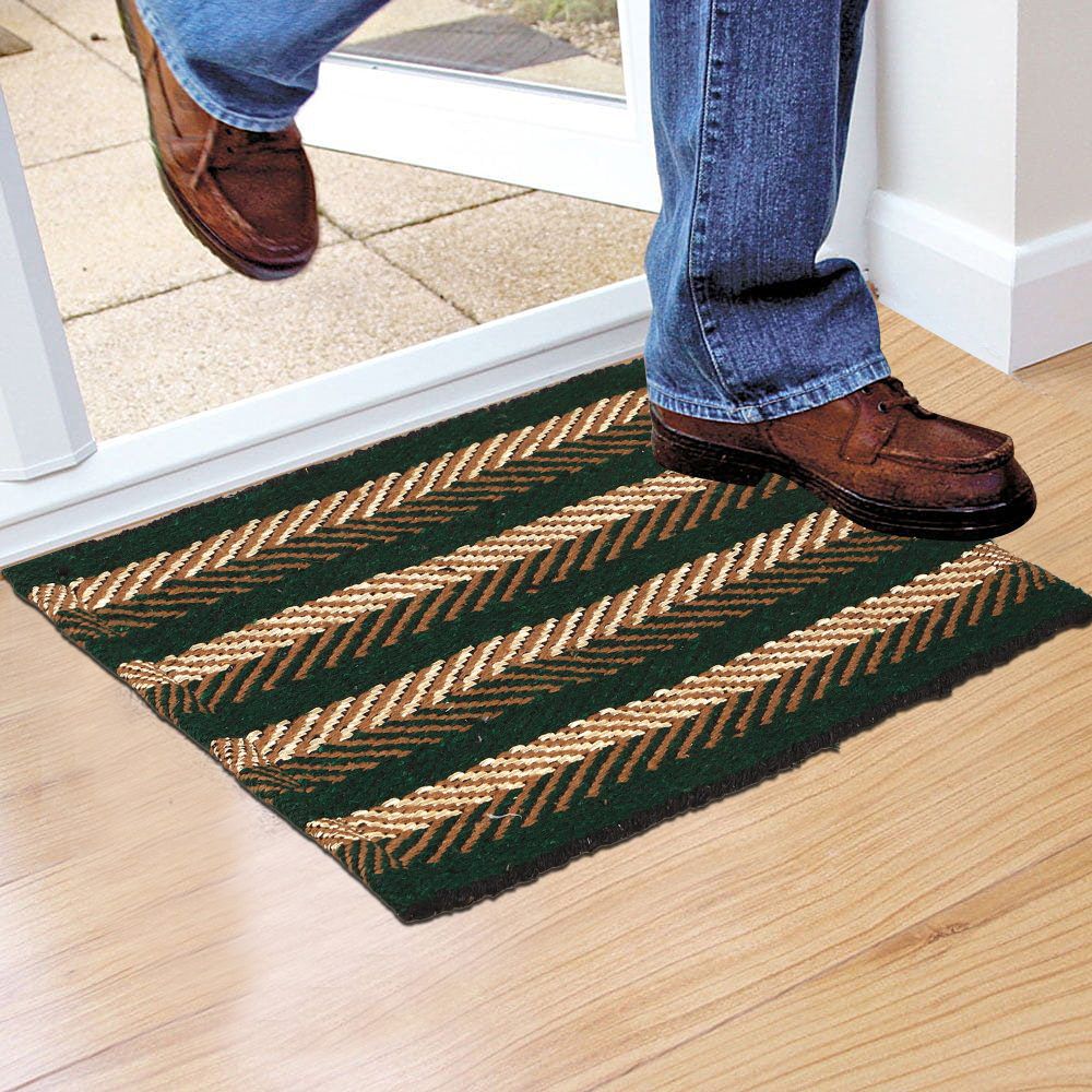 Home Beautiful                         Green Polyester Cotton Door Mat