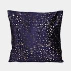 Navy Blue Foil Printed Cushion Cover, , small