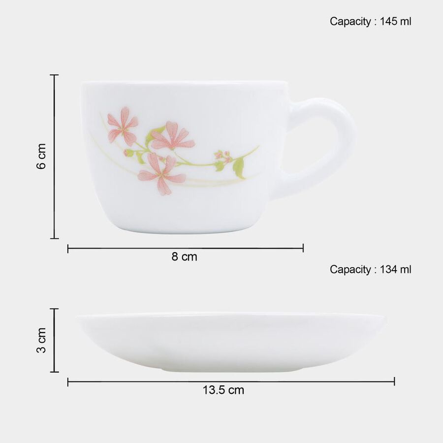 6pcs। ओपलवेयर कप और तश्तरी सेट, , large image number null
