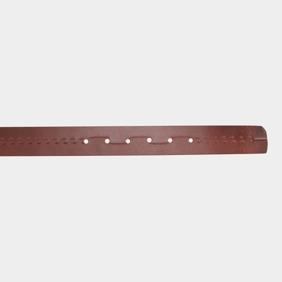 Men's Brown Leather Casual Belt, 38 in. Waist, , large image number null