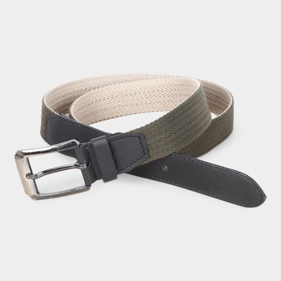 Men's Dark Green Canvas Casual Belt, , large image number null