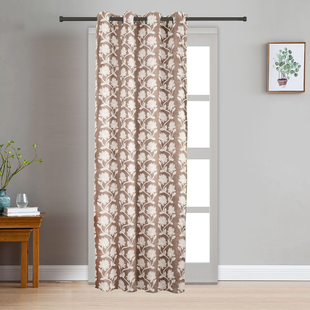 Home Beautiful                         7 ft. Brown Polyester Curtain