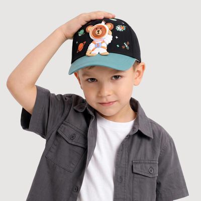Kid's Black Fabric Cap