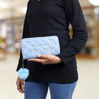 Women's Blue Polyurethane Long Wallet, , small image number null