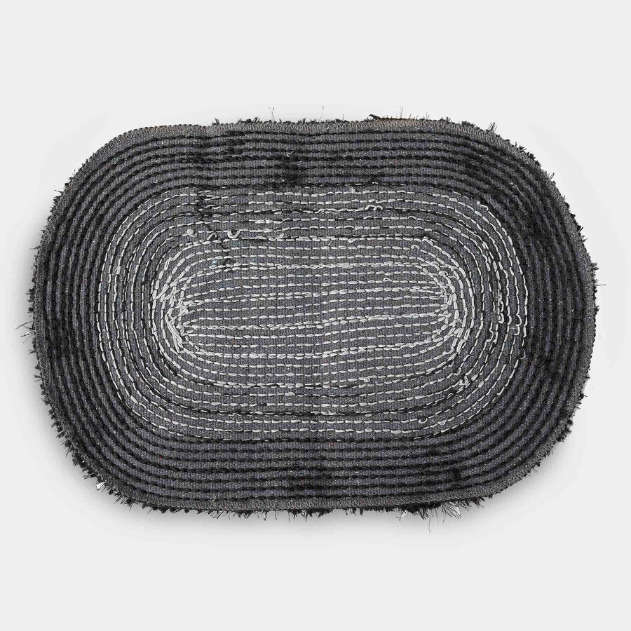 Grey Solid Shaggy Doormat, , large image number null