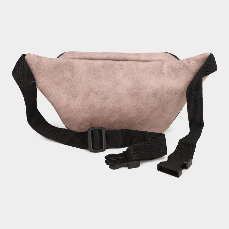 Women's Pink Polyurethane Waist Pouch, , large image number null