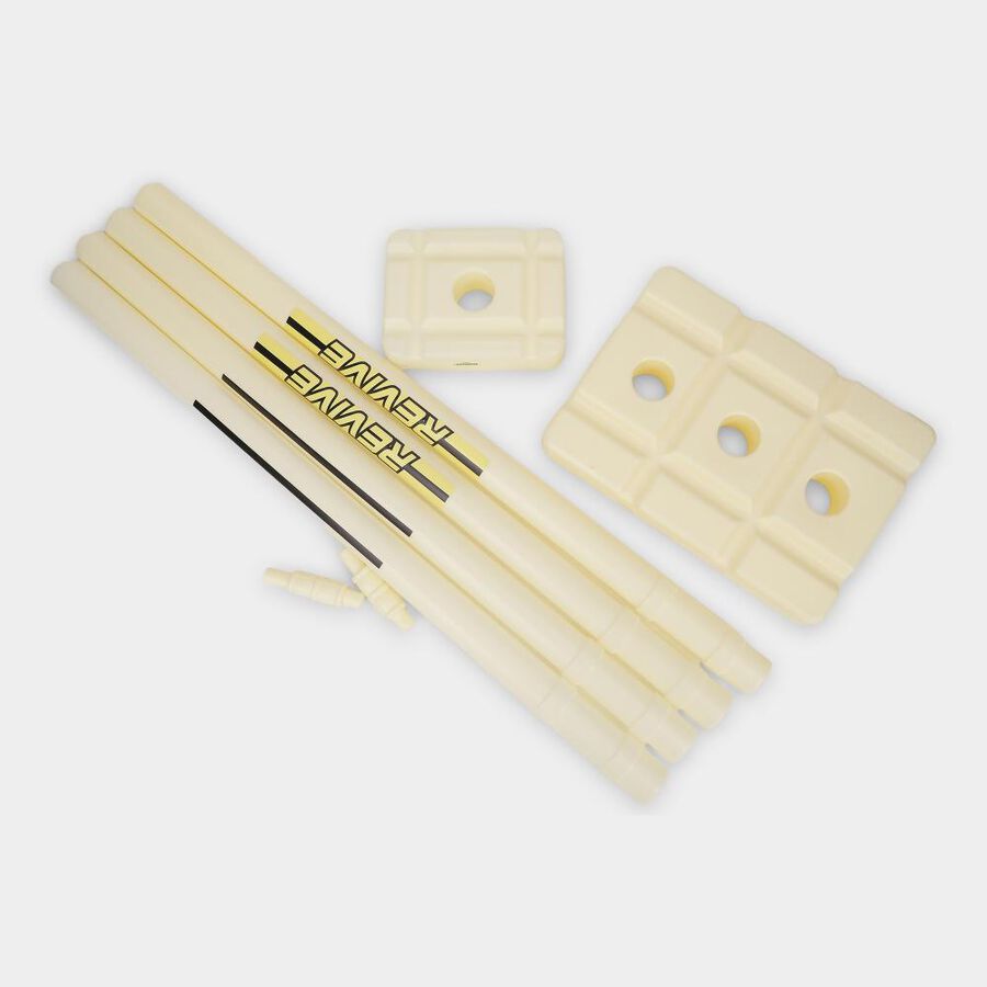 Kid's White Plastic Cricket Stump Set 4 Pcs , , large image number null