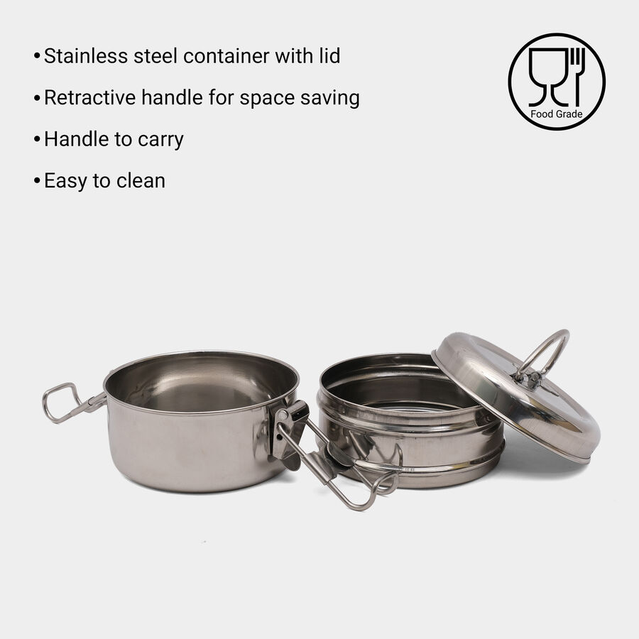 Stainless Steel Clip Tiffin - 2 Pcs., , large image number null