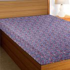 Blue Cotton Floral Printed Single Bedsheet, , small