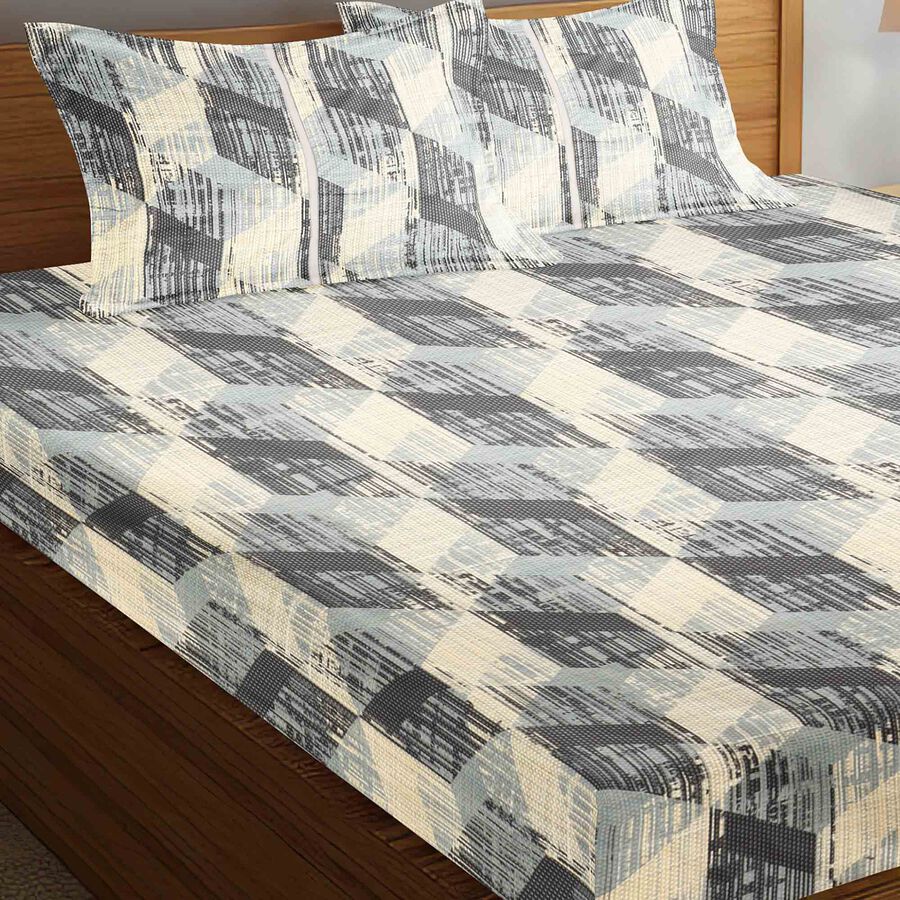 Green Cotton Double Bedsheet with Pillow Cover, , large
