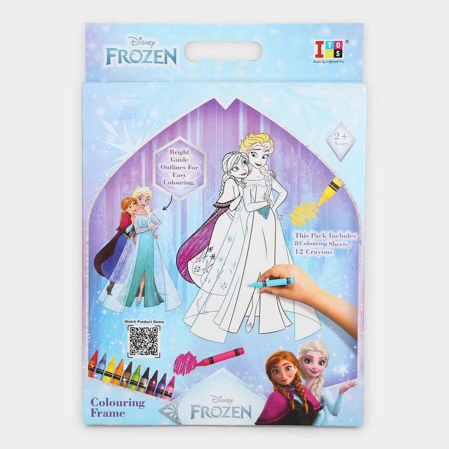 Kid's Frozen Princess Coloring Frame with Oil Pastel Colors , , large