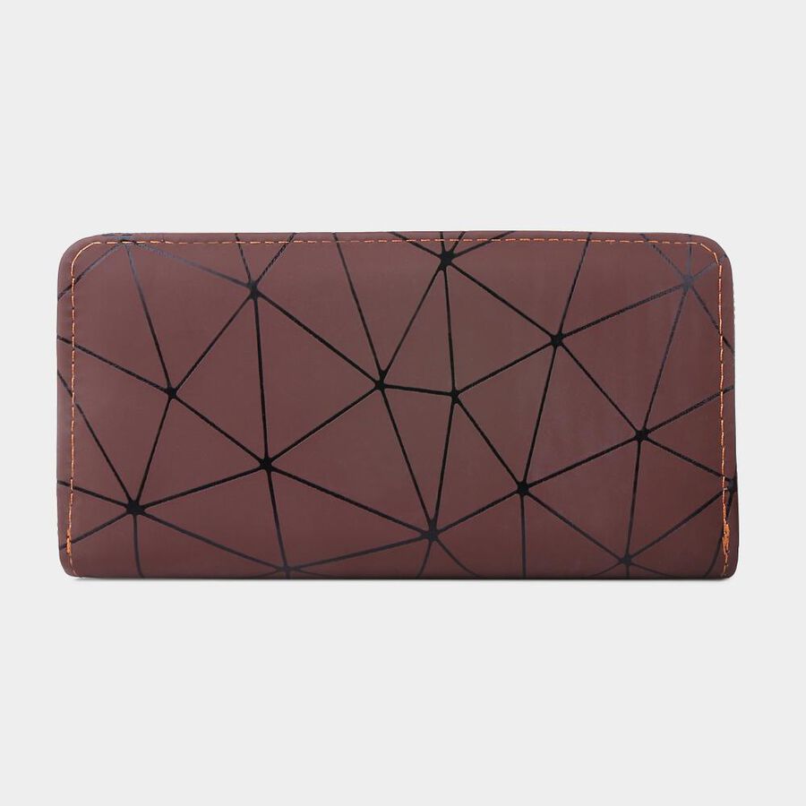 Women's Brown Polyurethane Long Wallet, , large image number null