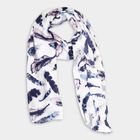 Women's White Viscose Scarf, , small image number null