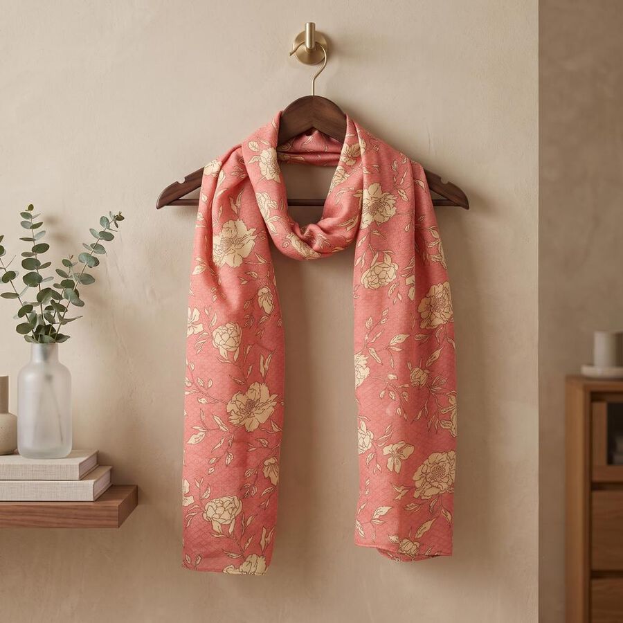 Light Pink Fabric Scarf, , large