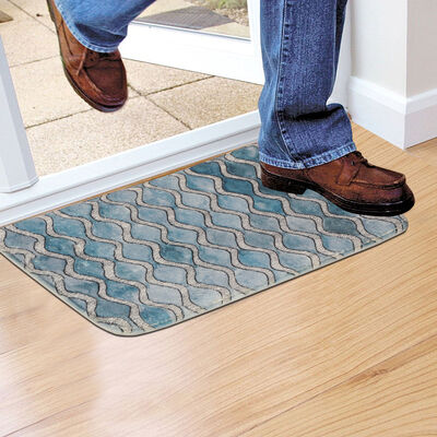 Blue Microfiber Door Mat