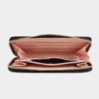 Women's Black Polyurethane Long Wallet, , small image number null