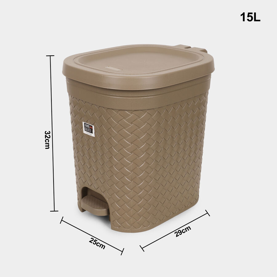 15 L Plastic Padel Dustbin, , large image number null