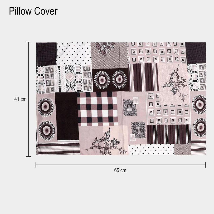Brown Microfiber Double Bedsheet with Pillow Cover, , large