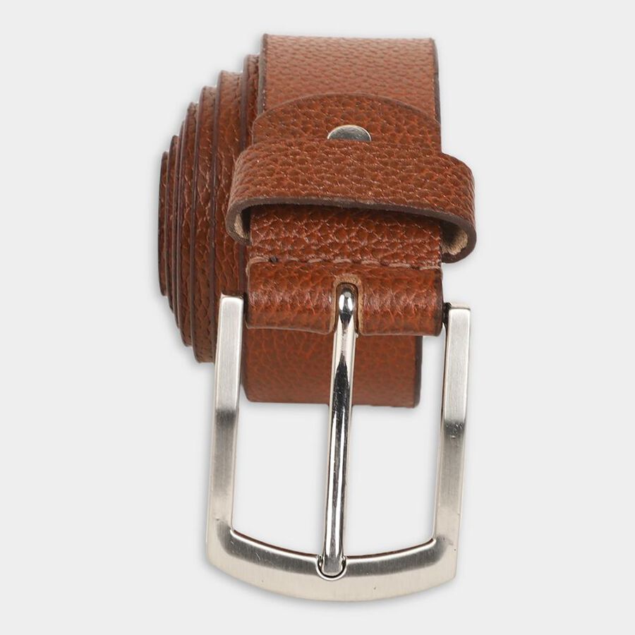 Men's Tan Leather Casual Belt, , large image number null