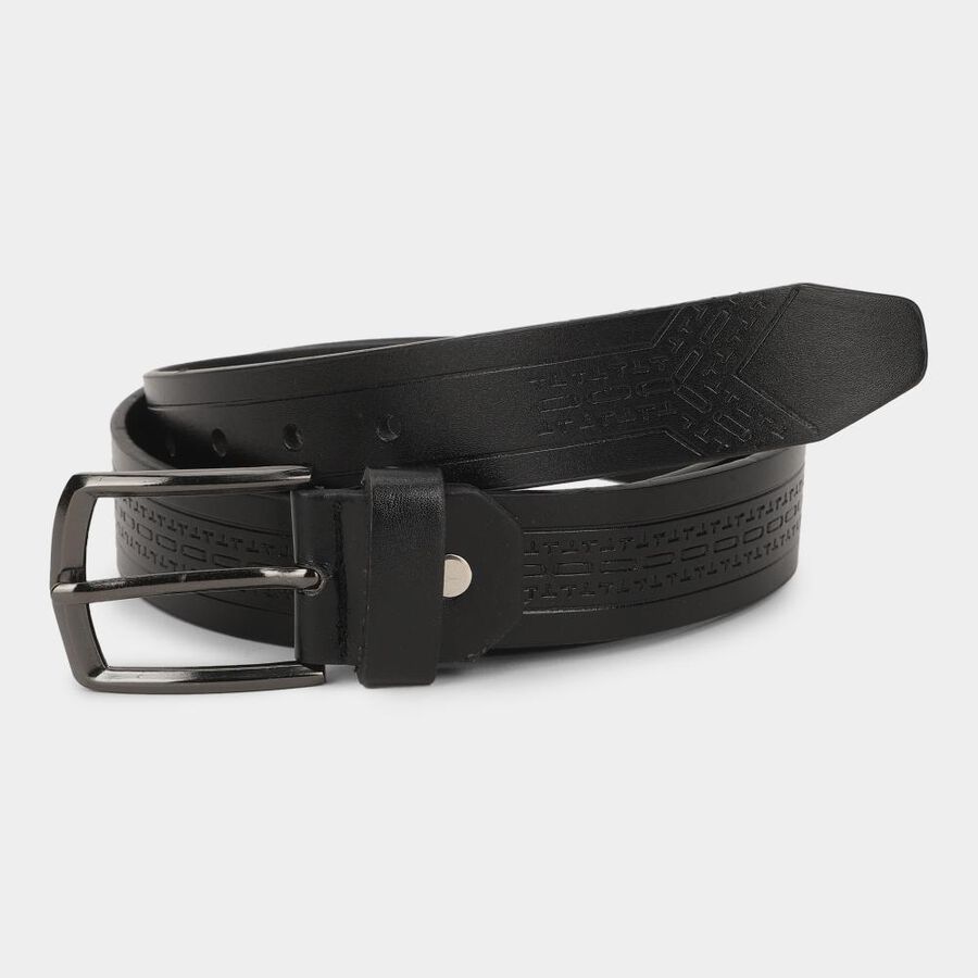 Men's Black Pu Formal Belt, , large image number null