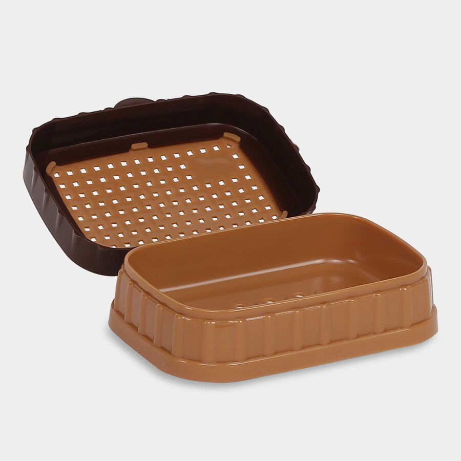 Plastic Soap Dish With Lid - Color/Design May Vary, , large image number null