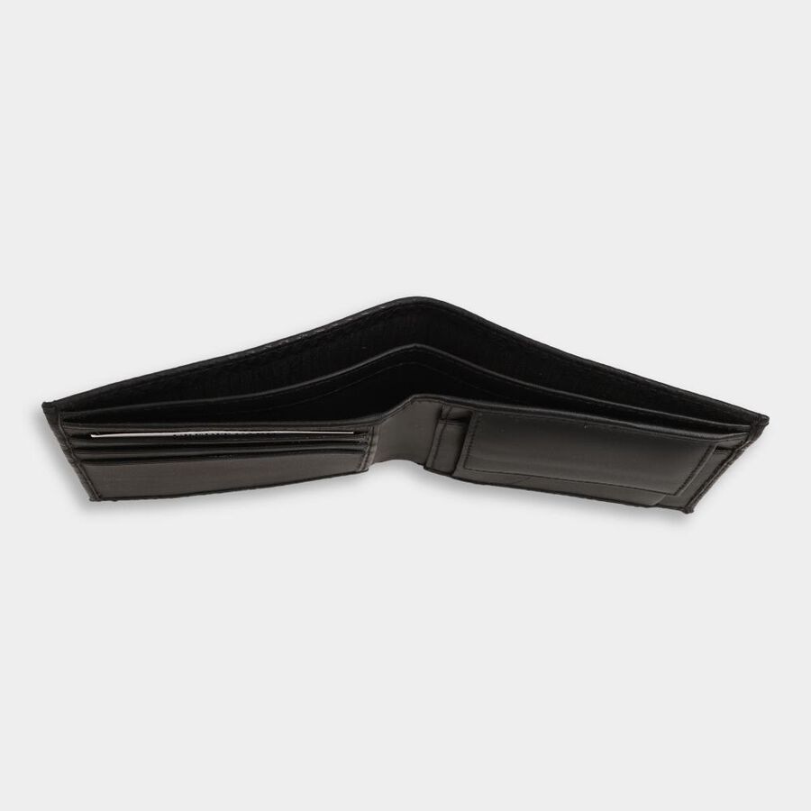 Men's Black Polyurethane Wallet, , large