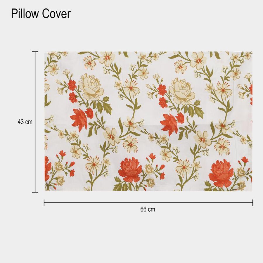 White Floral Printed Double Bedsheet, , large image number null