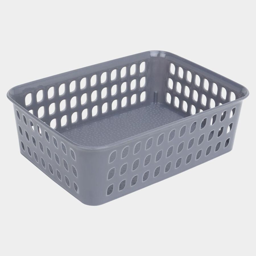 Grey Plastic Basket, Set of 3, , large