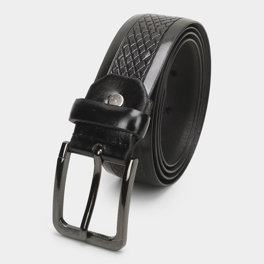 Men's Black Polyurethane Belt, , large image number null