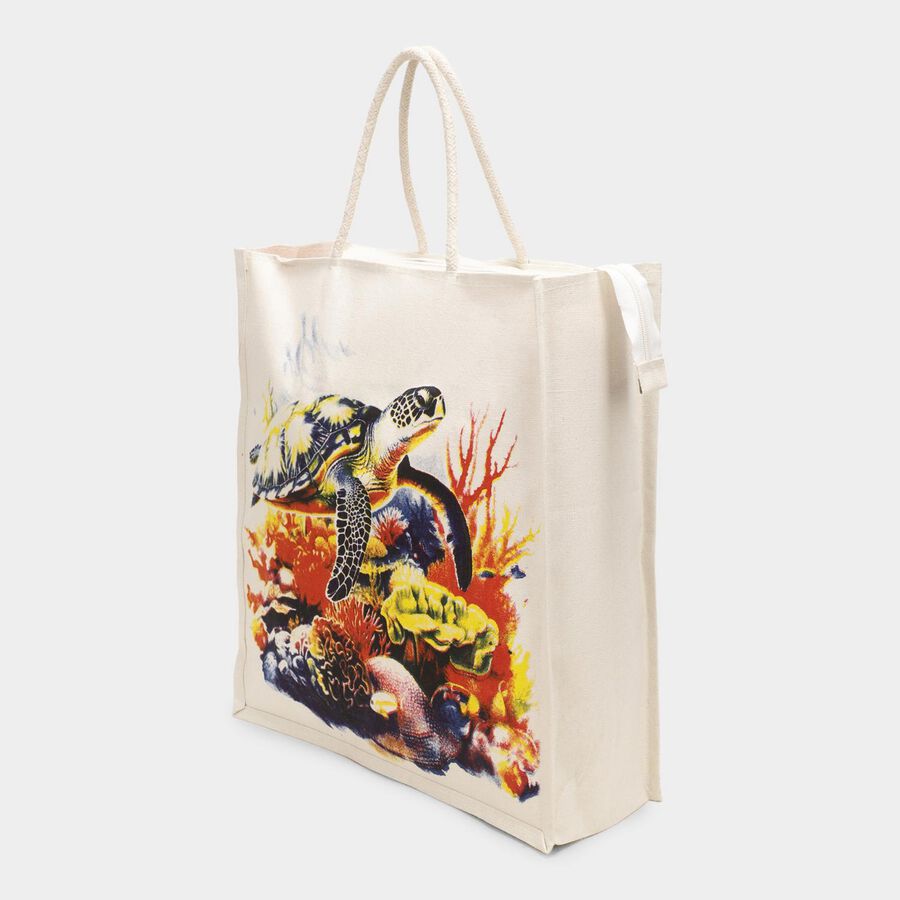 Women's Beige Canvas Tote Bag, , large image number null