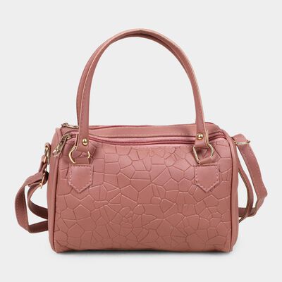 Women's Peach Polyurethane Sling Bag