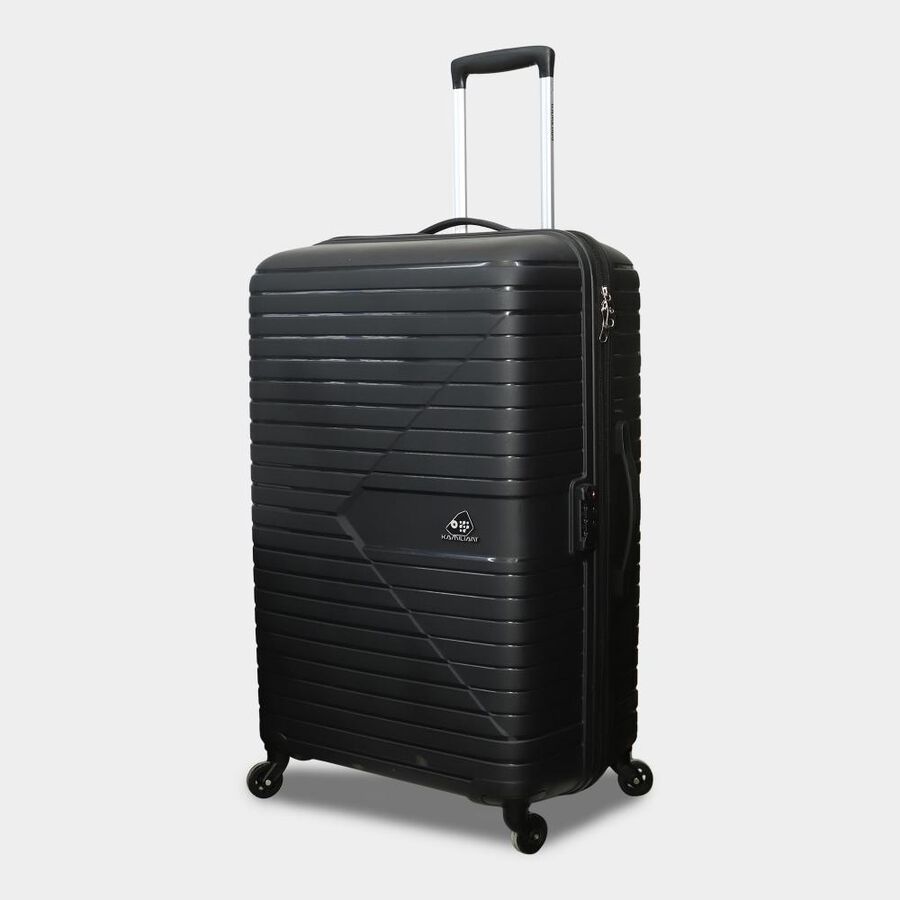 4-Wheel Black Polypropylene Hard Case Trolley, Large, , large image number null