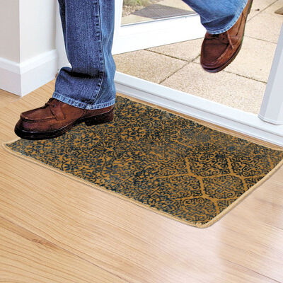 Brown Polyester Printed Door Mat