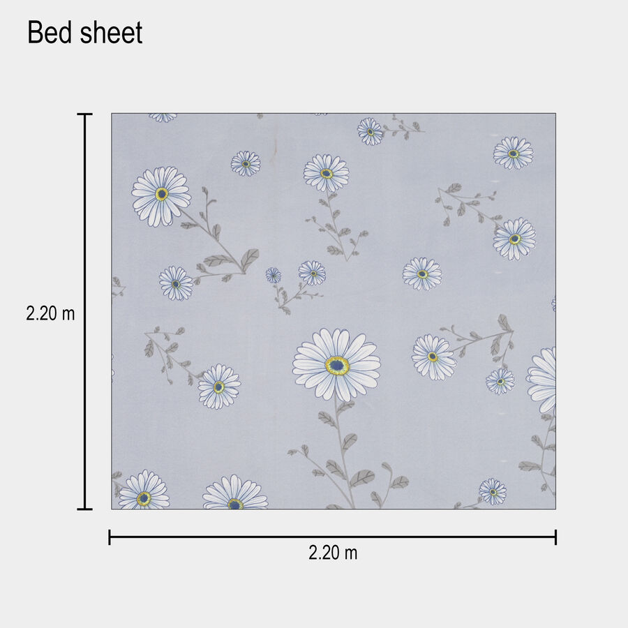 120 GSM Blue Polyester Double Bedsheet, , large image number null