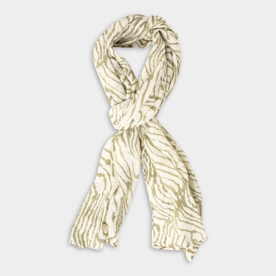Women's White Viscose Scarf, , large image number null