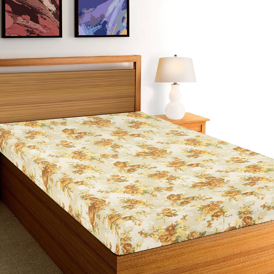 Yellow Microfiber Single Bedsheet, , large image number null